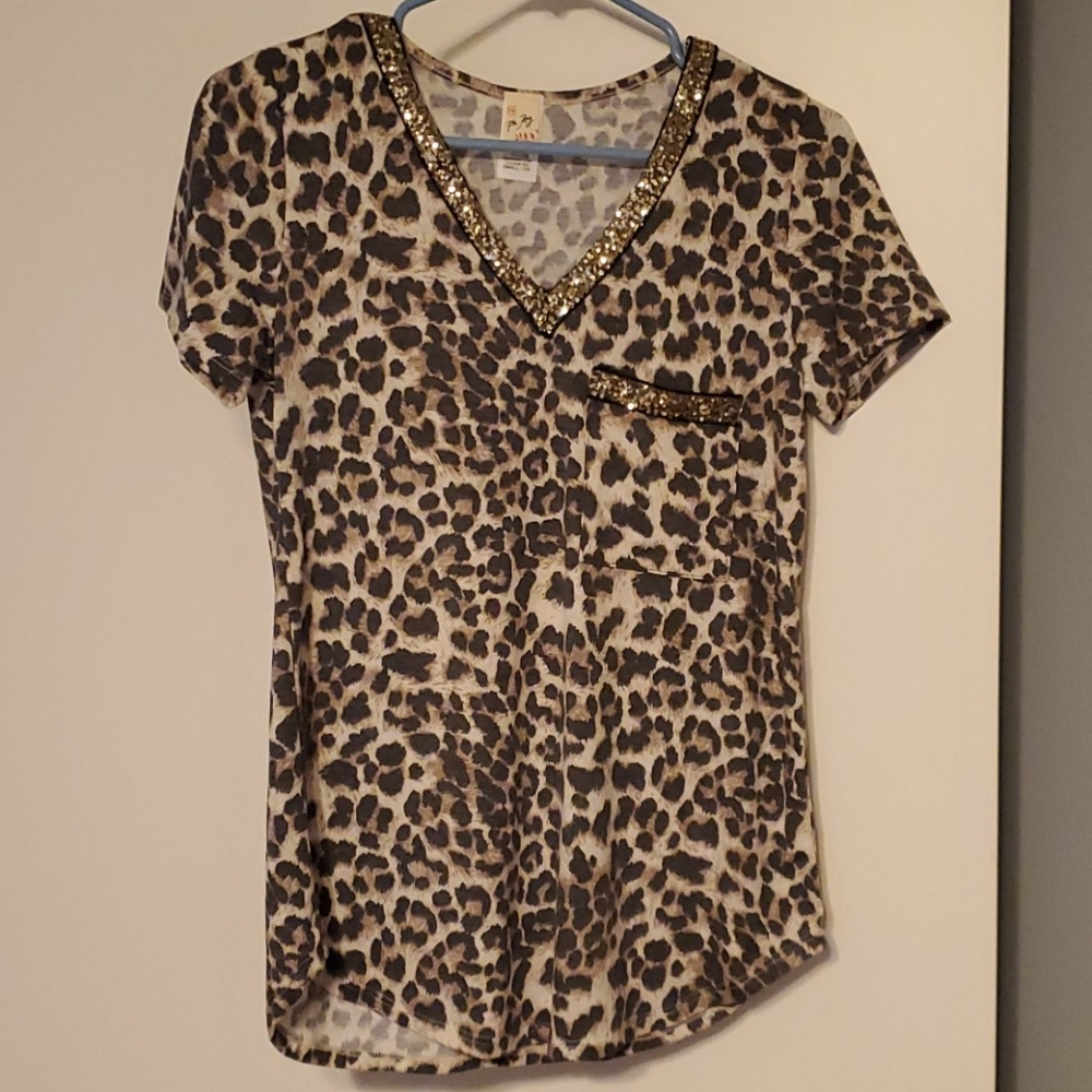 Leopard and sequin top.